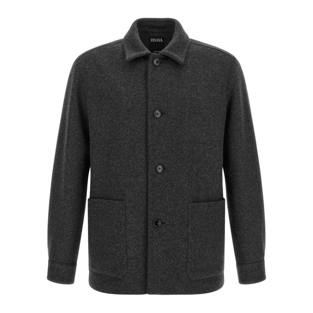 ZEGNA Gray Wool Men's Blouse